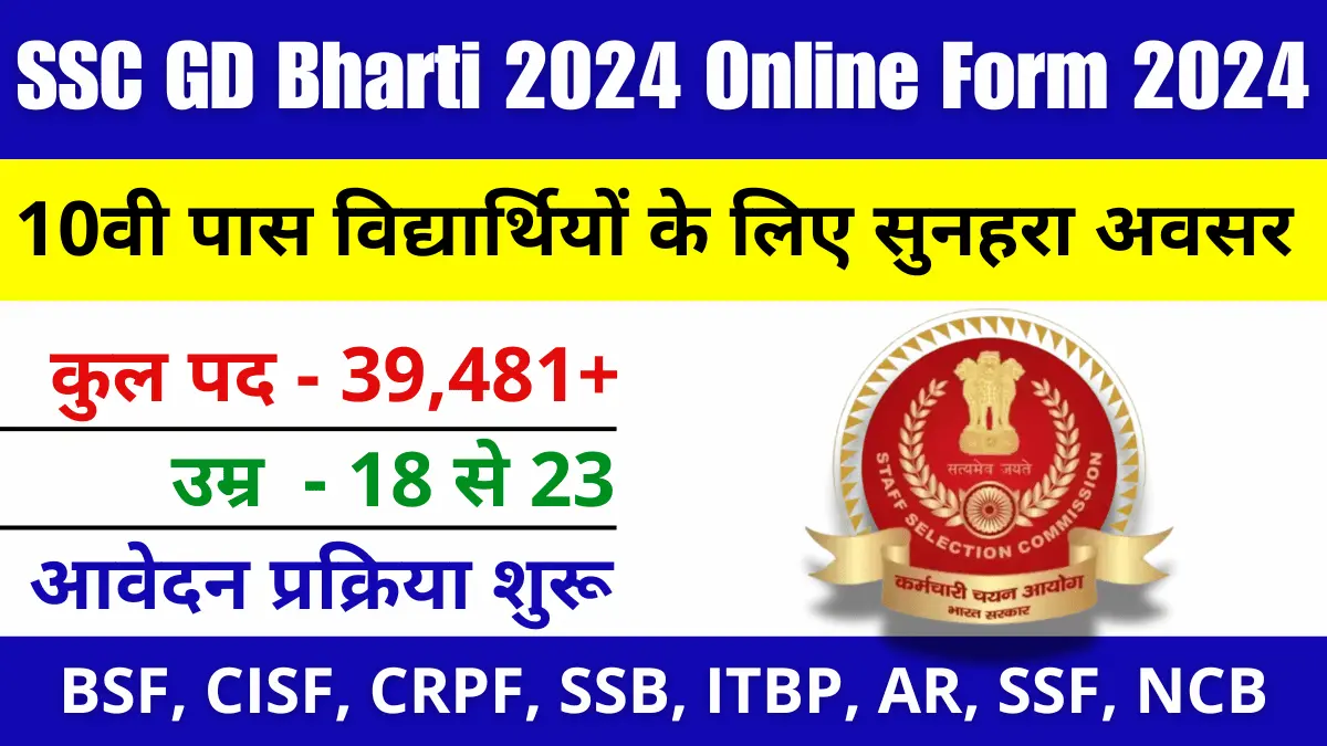 SSC GD Bharti 2024 Online Form 2024